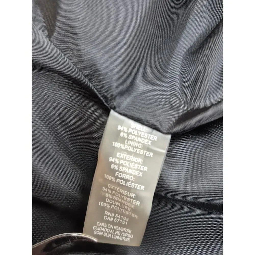 Calvin Klein Black Poly Blend Open Jacket Sz 12 Gold Zippers